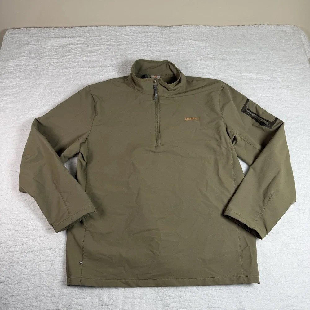 Merrell Men's Large Green 1/4 Zip Jacket Hiking Outdoors